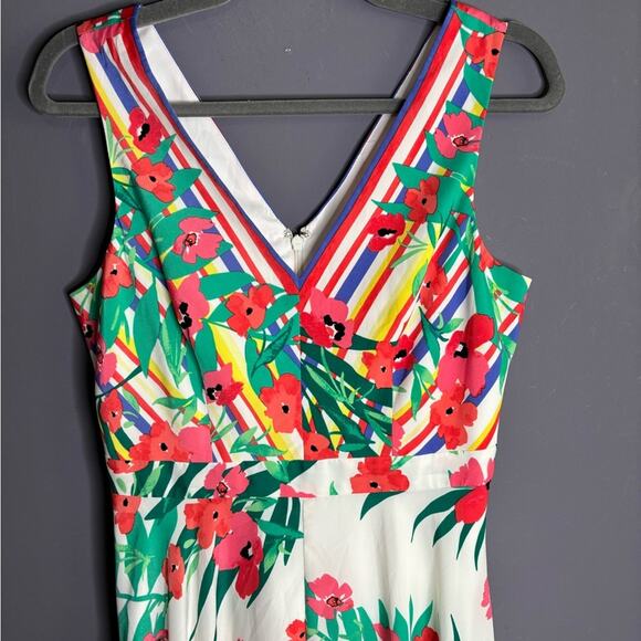 Vince Camuto Pink and Green Floral Sleeveless Maxi Dress Size 4 - Picture 2 of 9